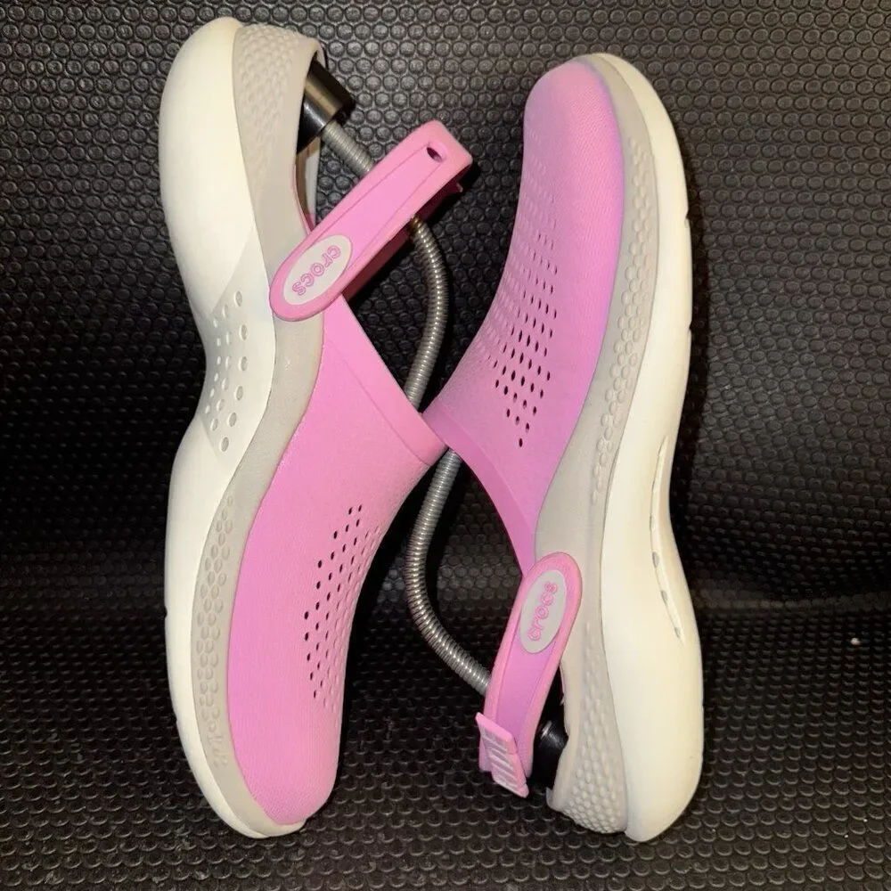 Crocs LiteRide 360 Clog Pink White Comfort Slip On Shoes Sandals Mens Size 11